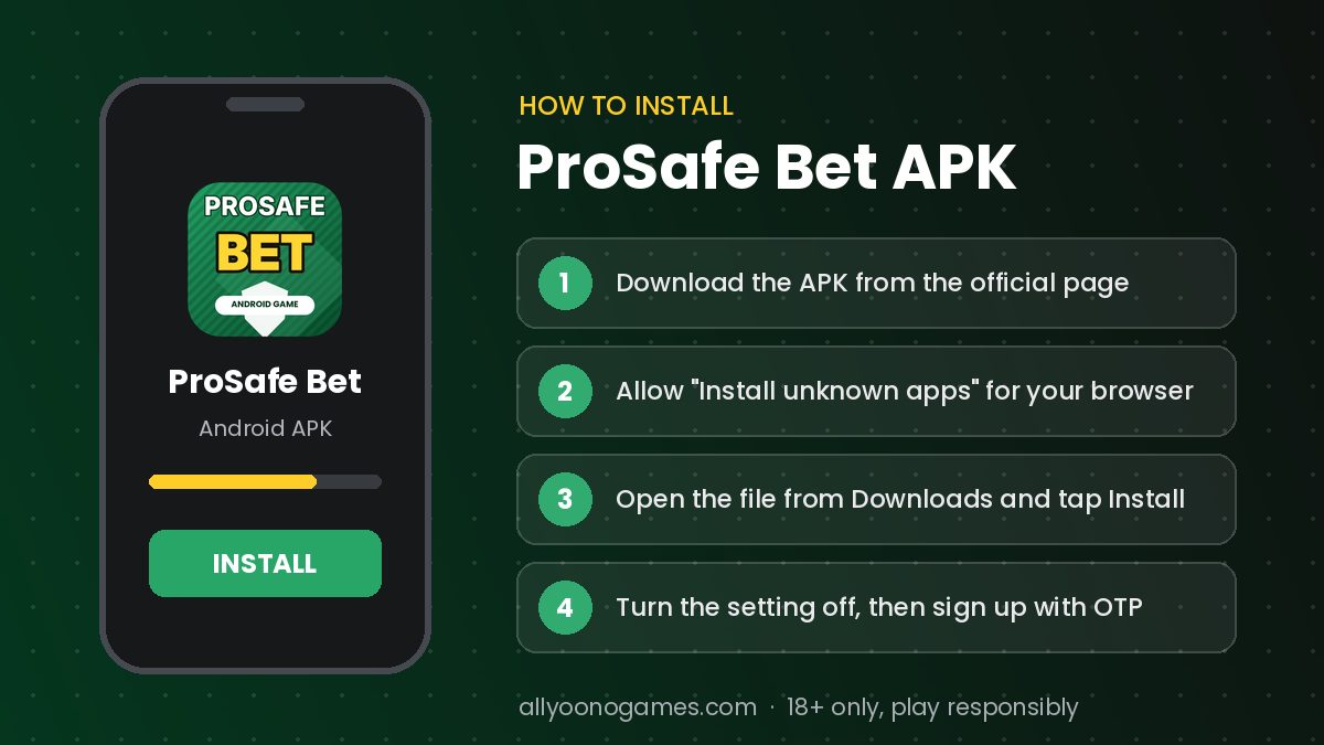 How to install ProSafe Bet APK on Android – step-by-step
