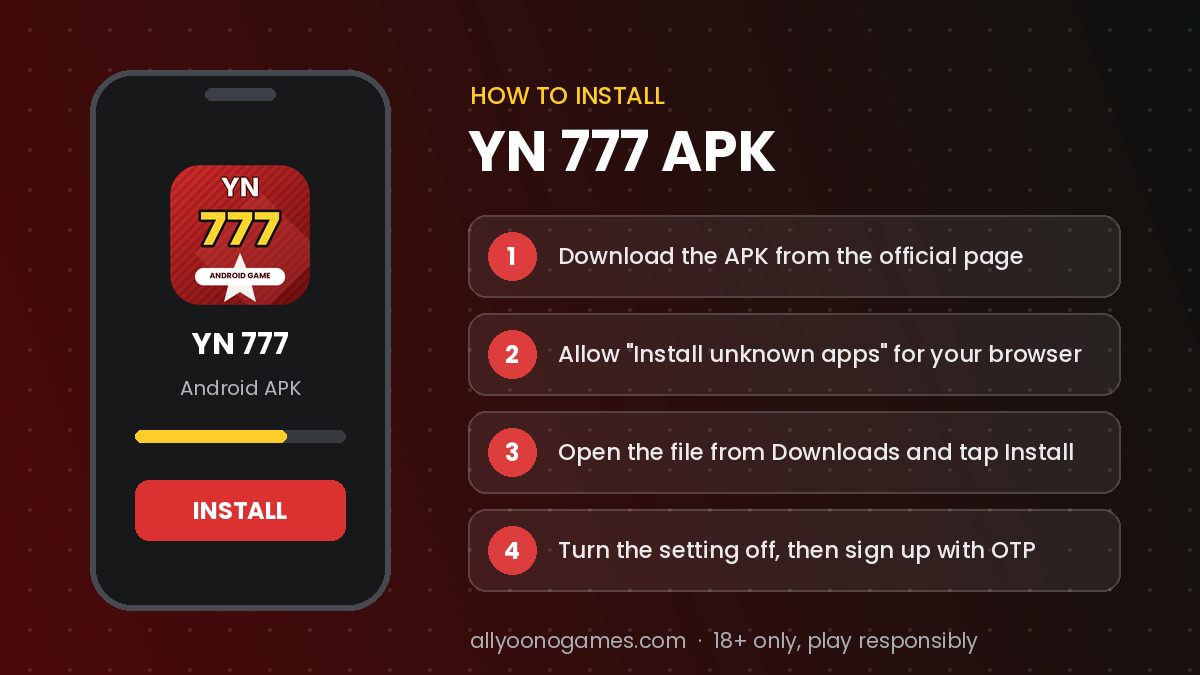 How to install YN 777 APK on Android – step-by-step