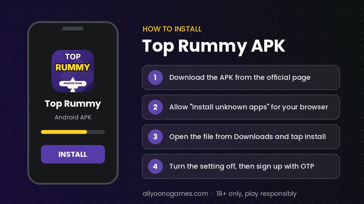 How to install Top Rummy APK on Android – step-by-step