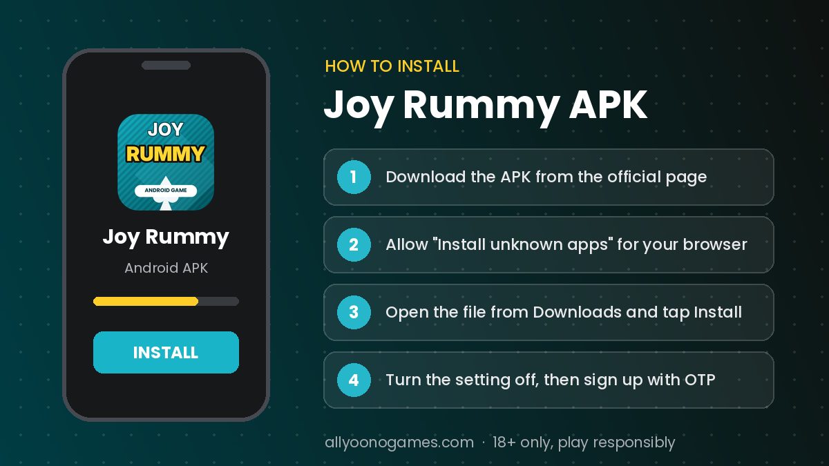 How to install Joy Rummy APK on Android – step-by-step