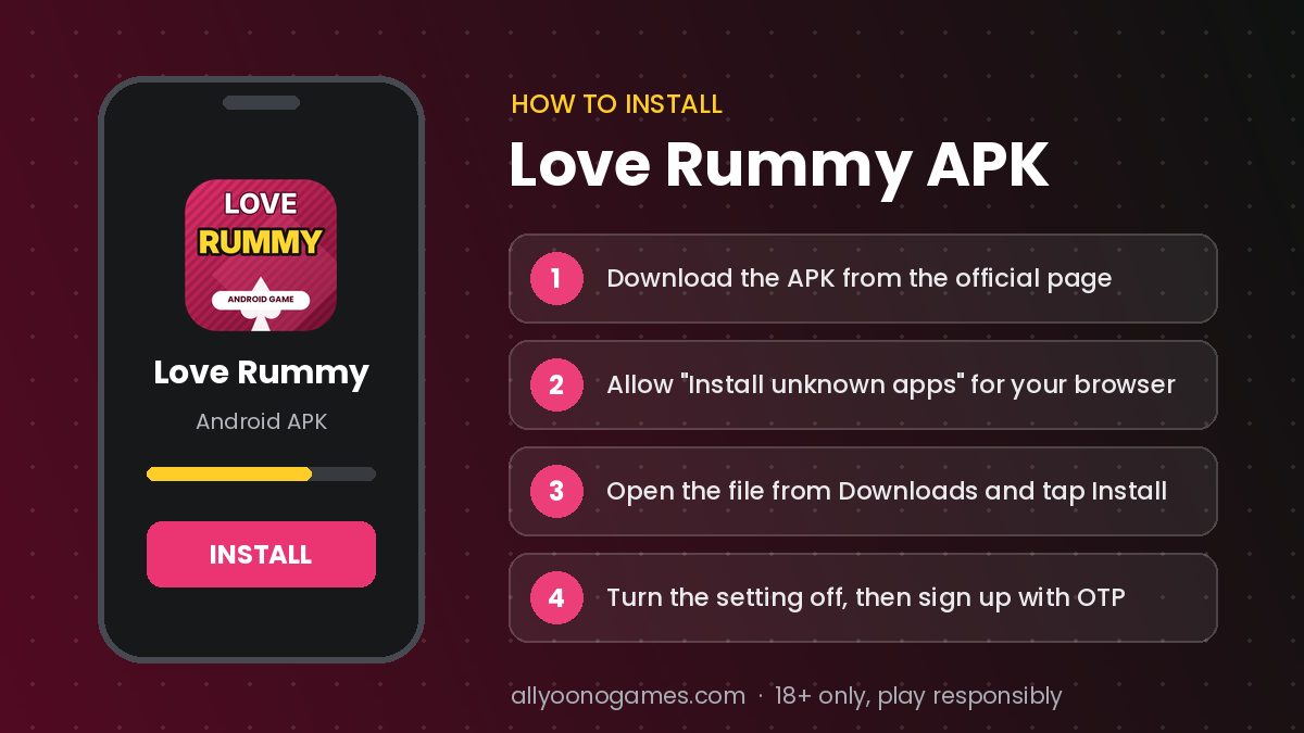 How to install Love Rummy APK on Android – step-by-step