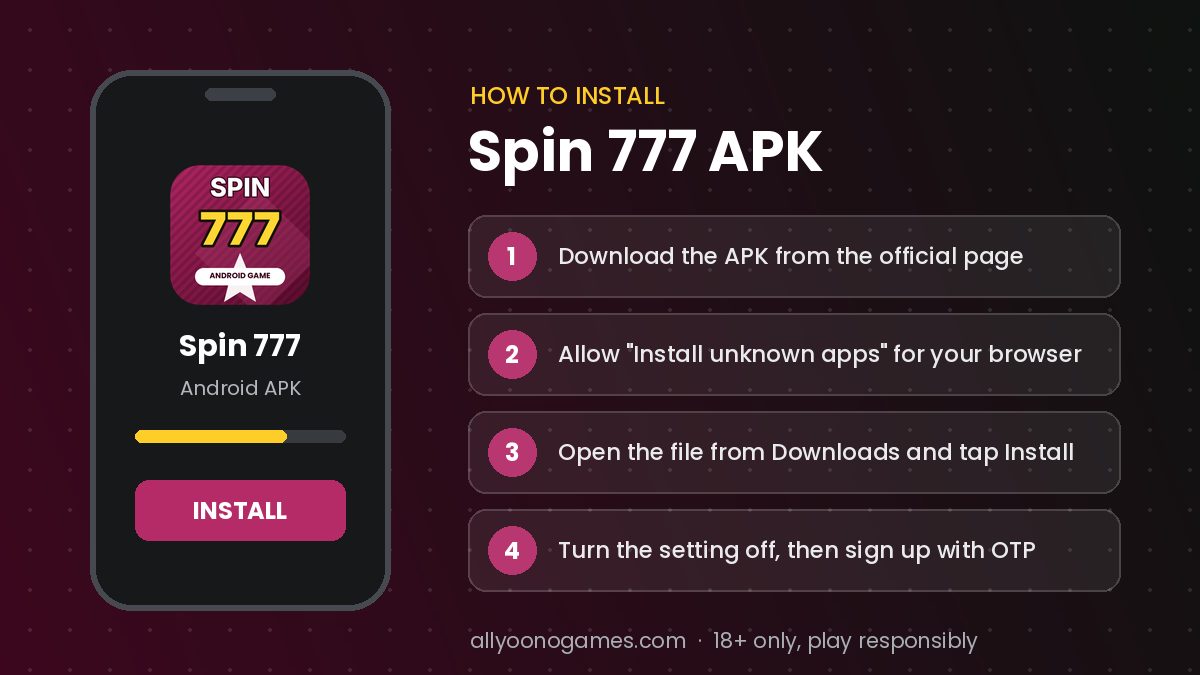 How to install Spin 777 APK on Android – step-by-step