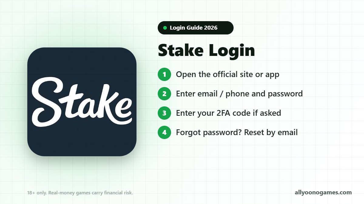 Stake login steps on a mobile phone