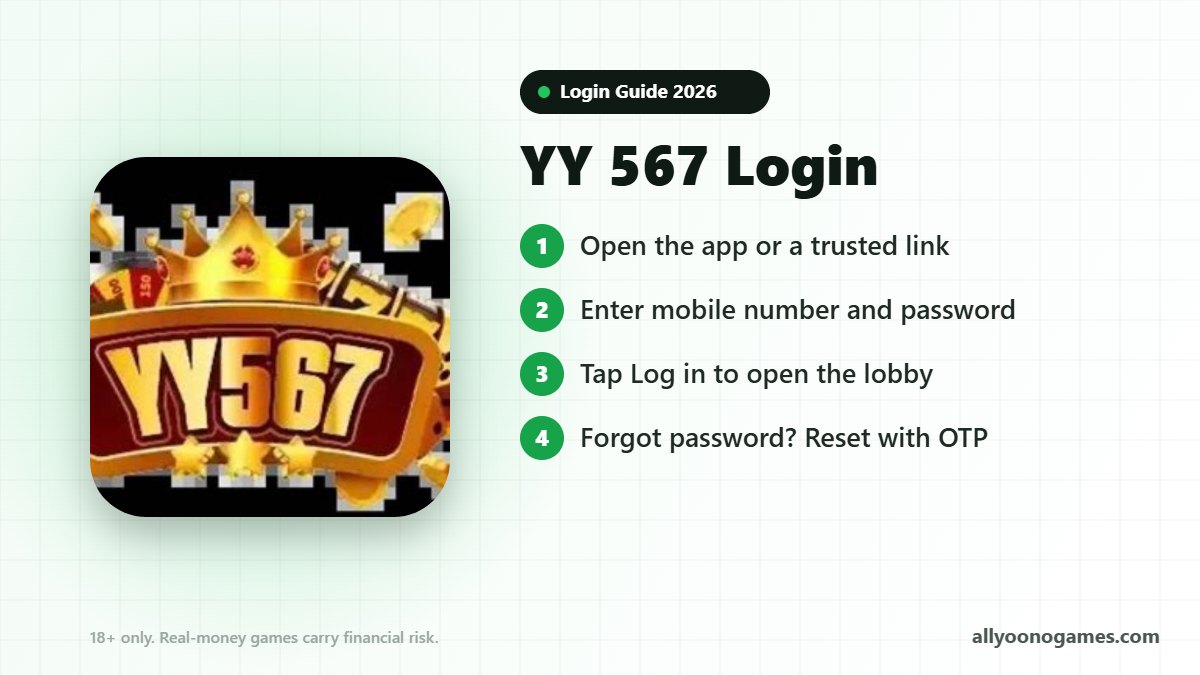 YY 567 login steps on a mobile phone