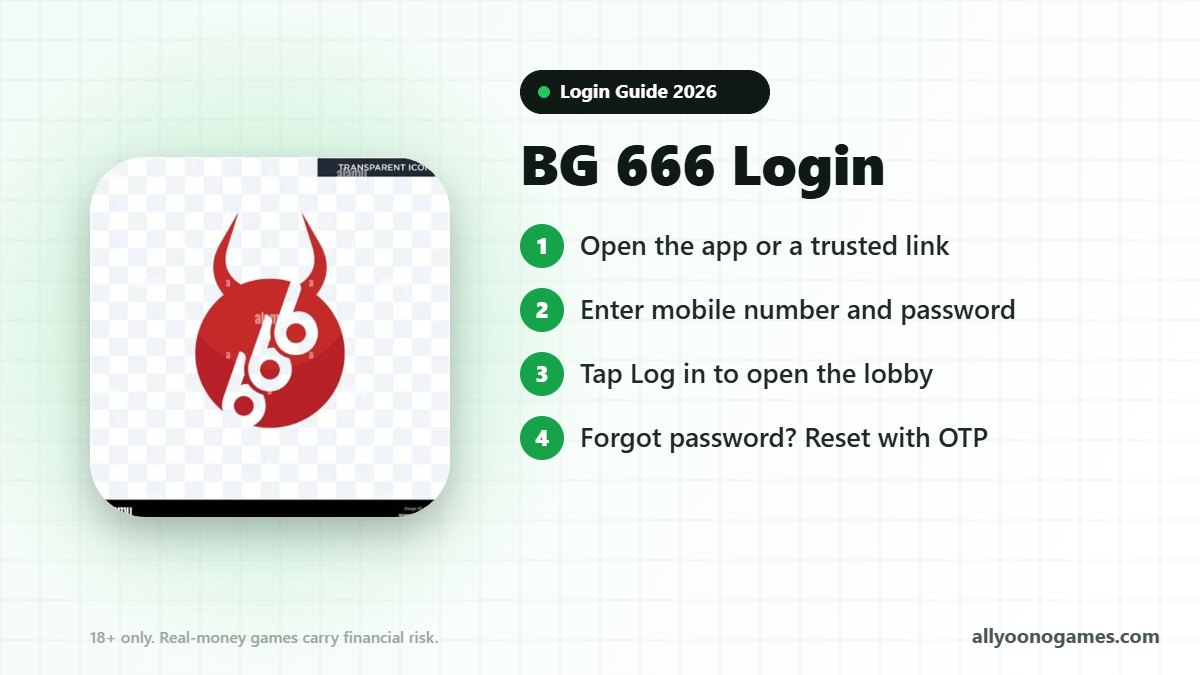 BG 666 login steps on a mobile phone
