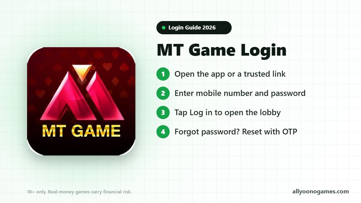 MT Game login steps on a mobile phone