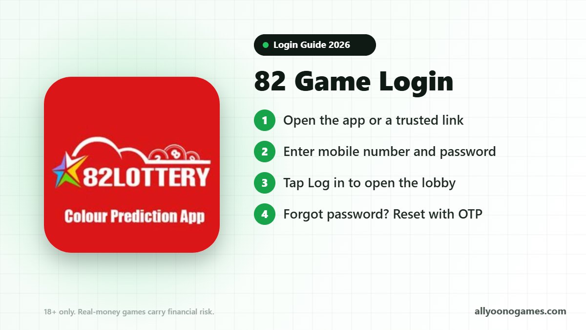 82 Game login steps on a mobile phone